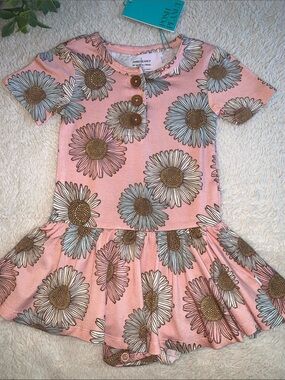 NWT Posh Peanut 18-24M  Millie Henley Twirl Dress Bodysuit